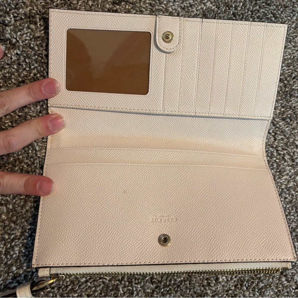 Coach Cream Leather Wristlet Clutch - Picture 4 of 4